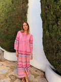 VESTIDO BORDADO ROSA