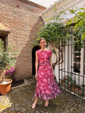 Vestido Flores Fresa