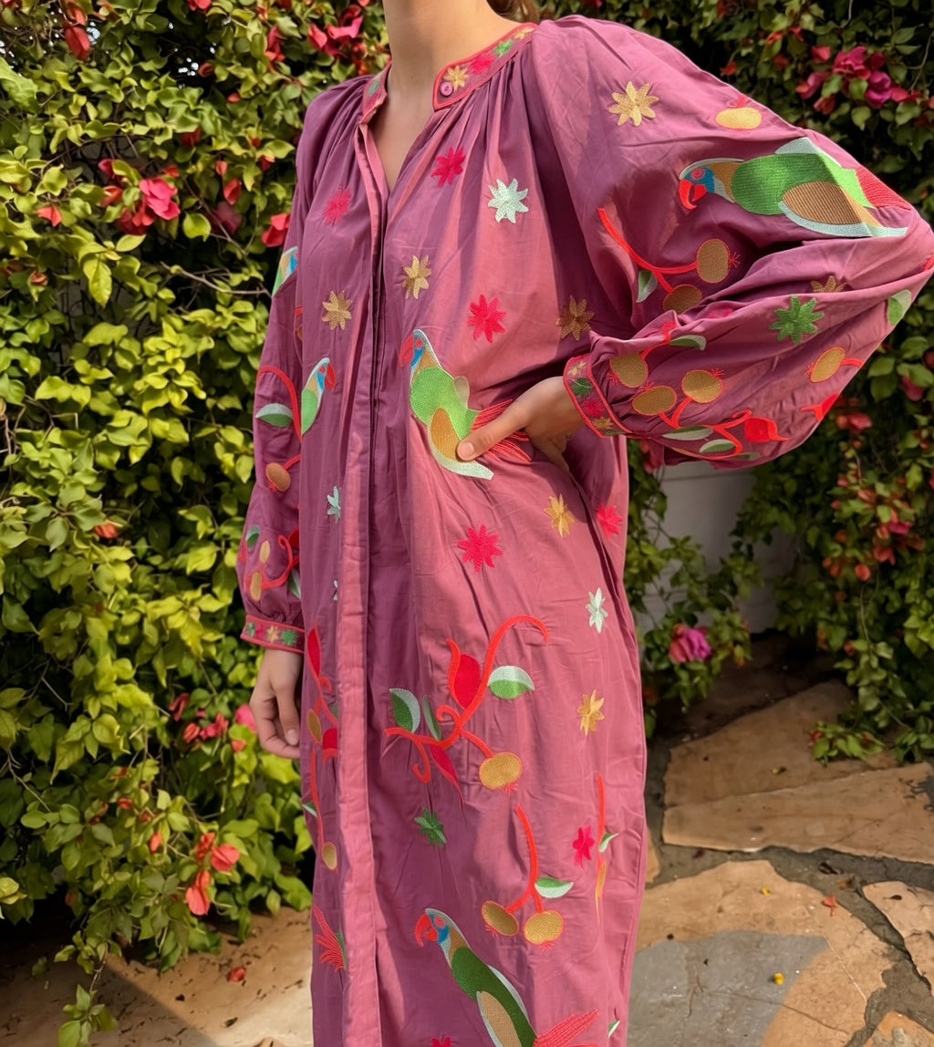 VESTIDO PARROT BERENJENA