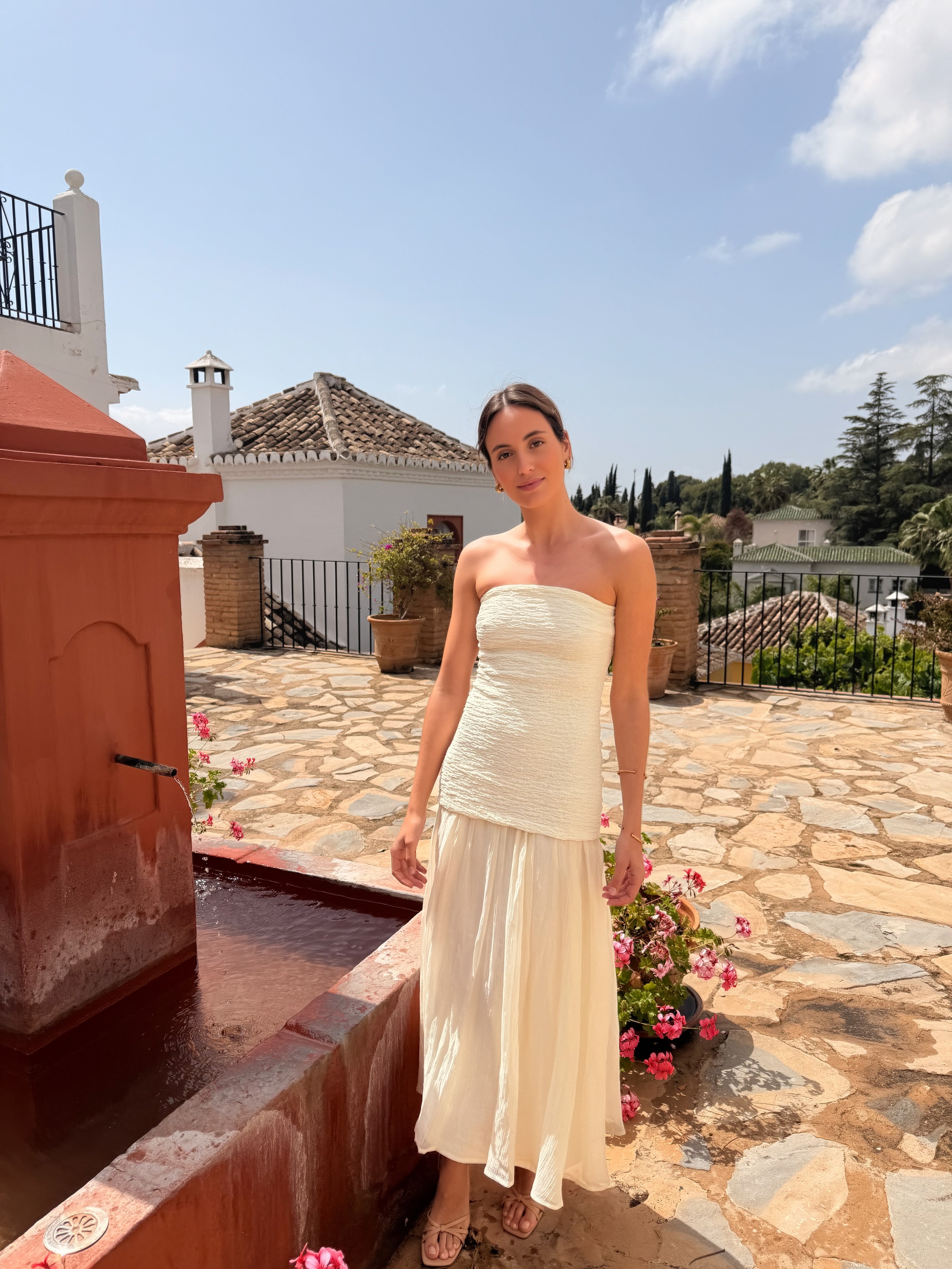 Vestido Palabra de Honor Blanco