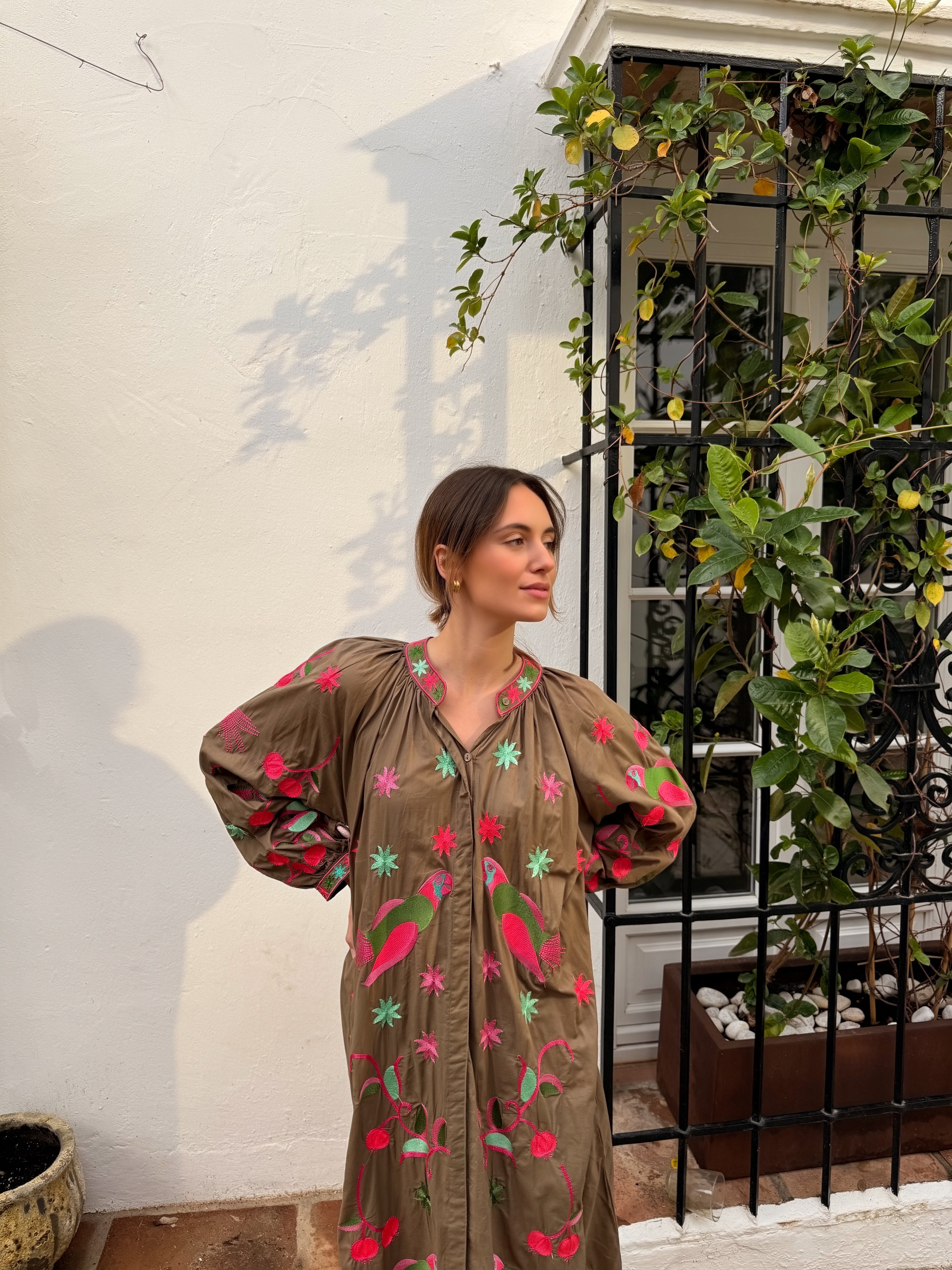 VESTIDO PARROT MARRÓN