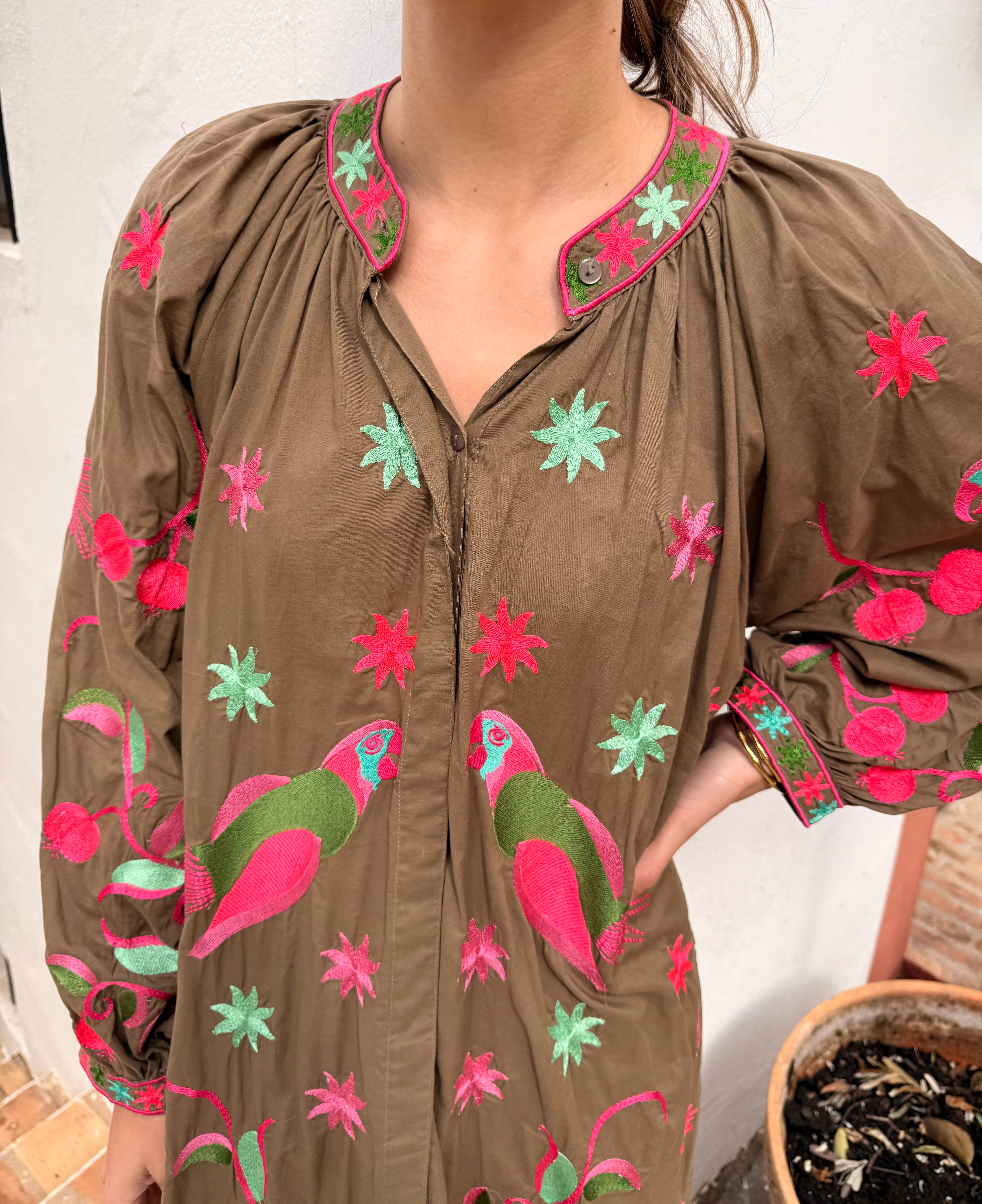 VESTIDO PARROT MARRÓN