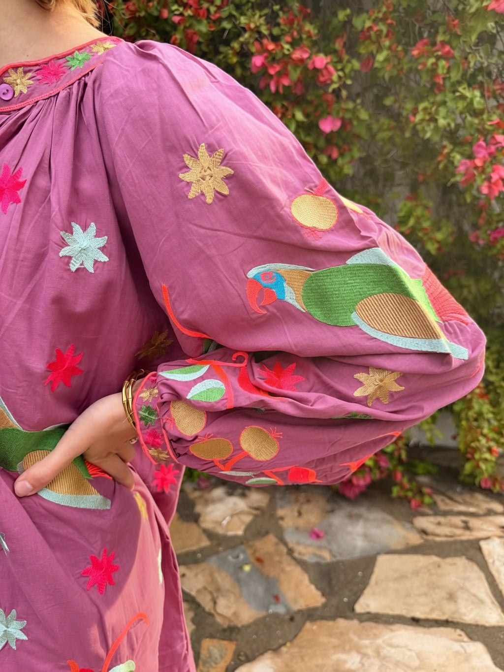 VESTIDO PARROT BERENJENA