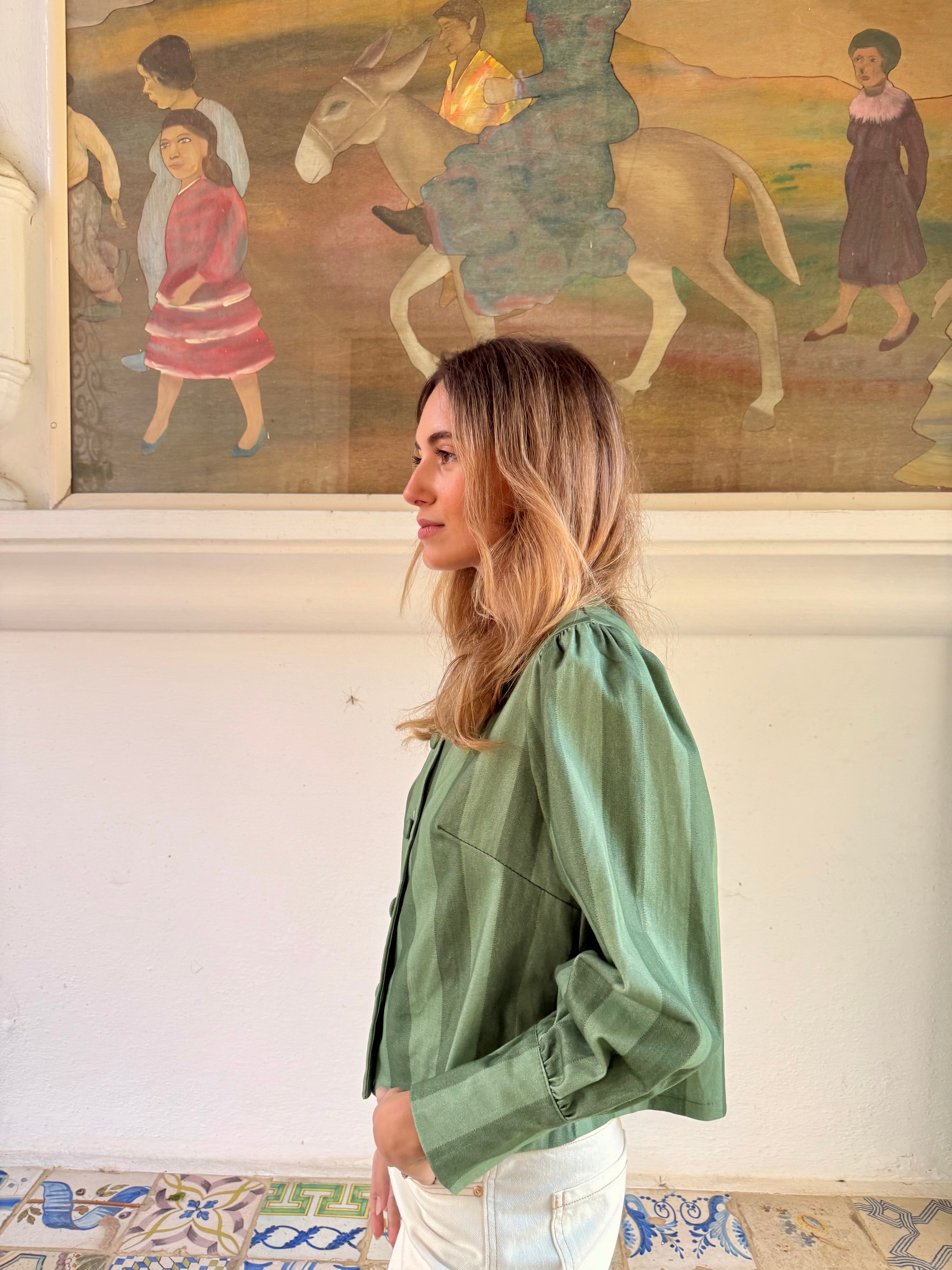 Chaqueta Rayas Verde