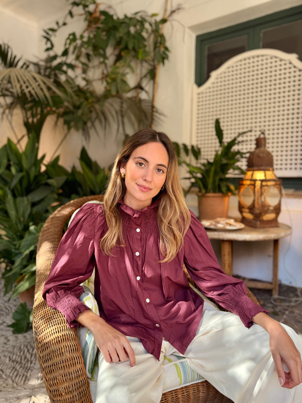 Blusa Nido de Abeja Buganvilla