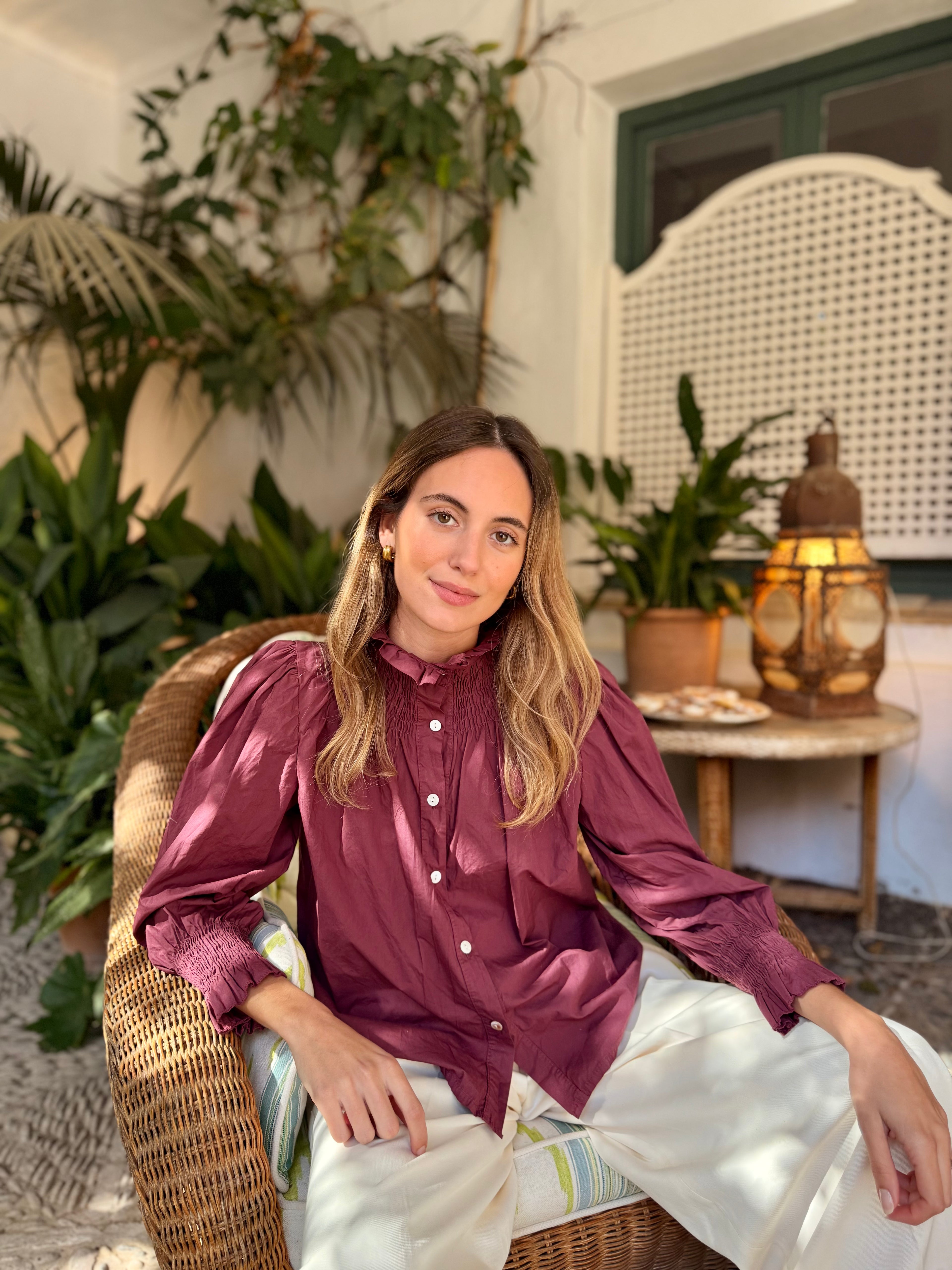 Blusa Nido de Abeja Buganvilla