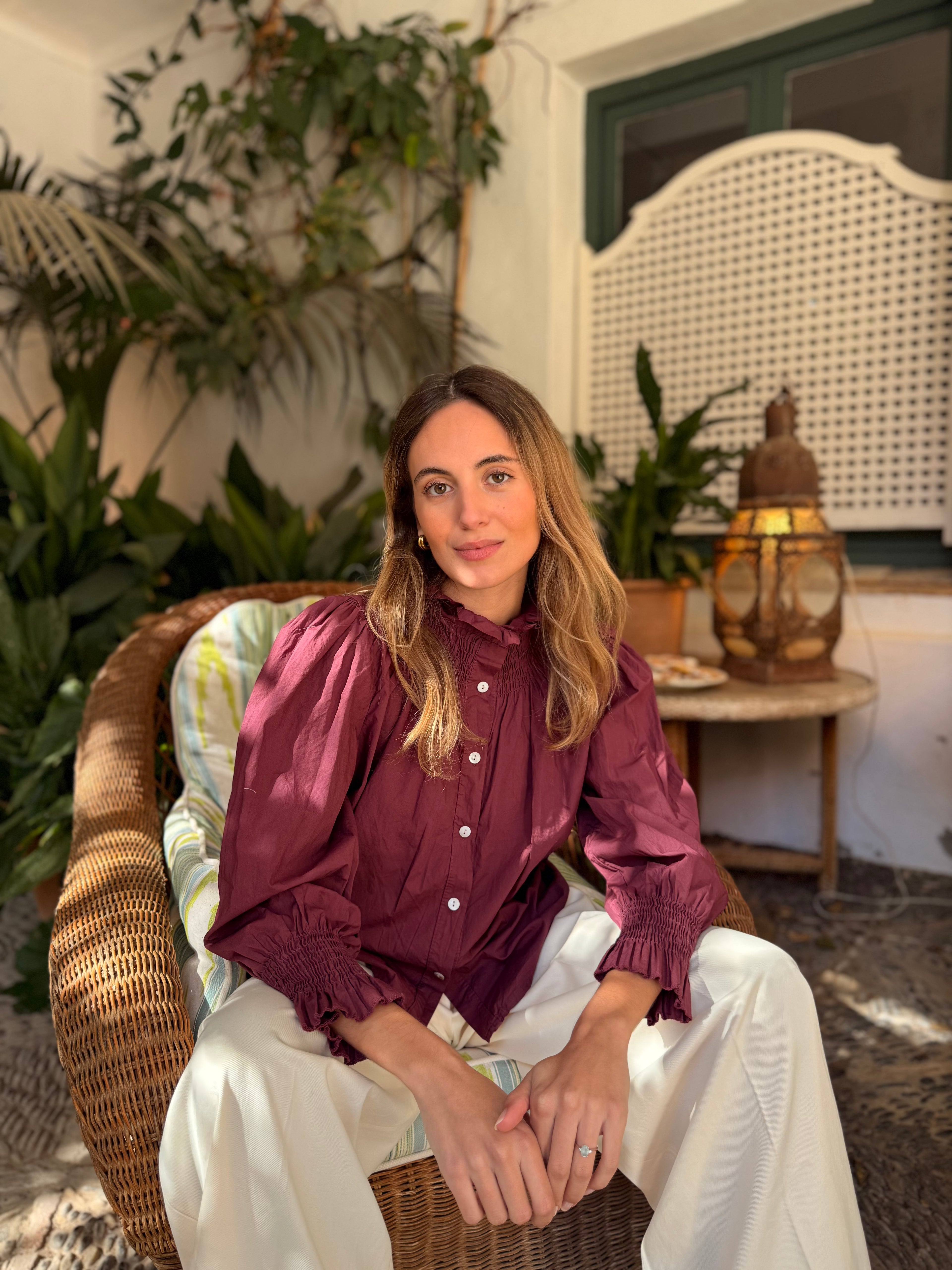 Blusa Nido de Abeja Buganvilla