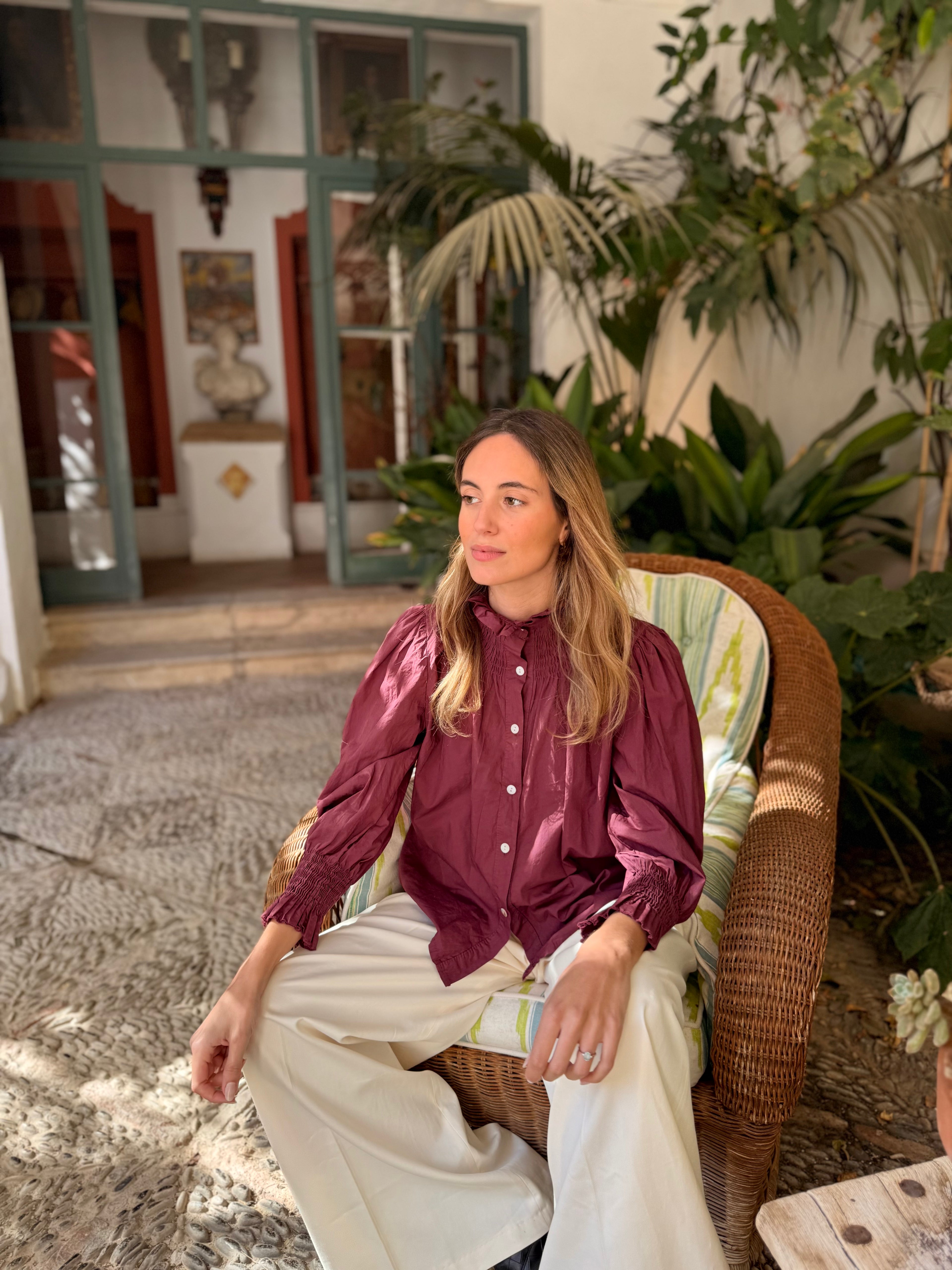 Blusa Nido de Abeja Buganvilla