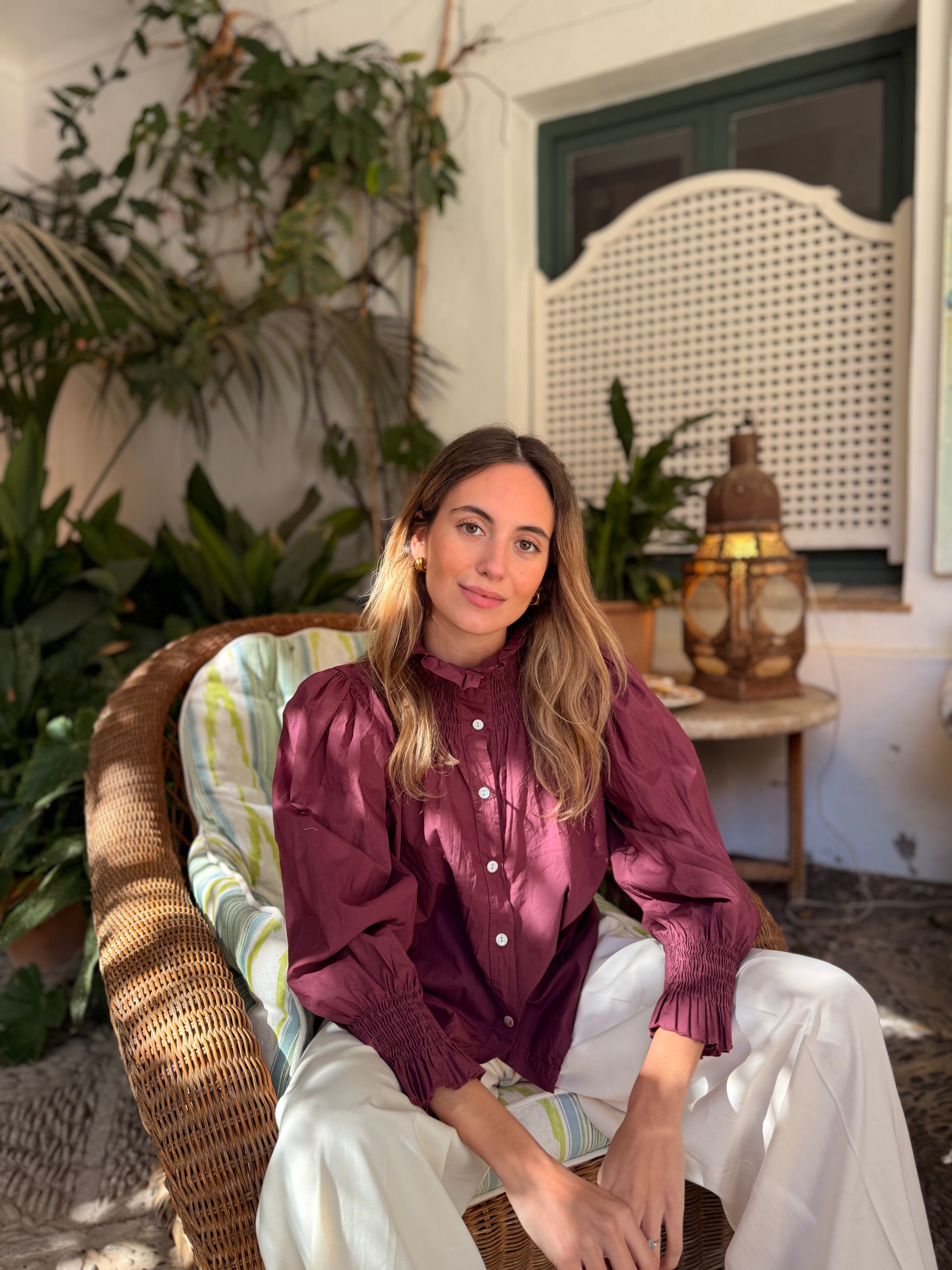 Blusa Nido de Abeja Buganvilla