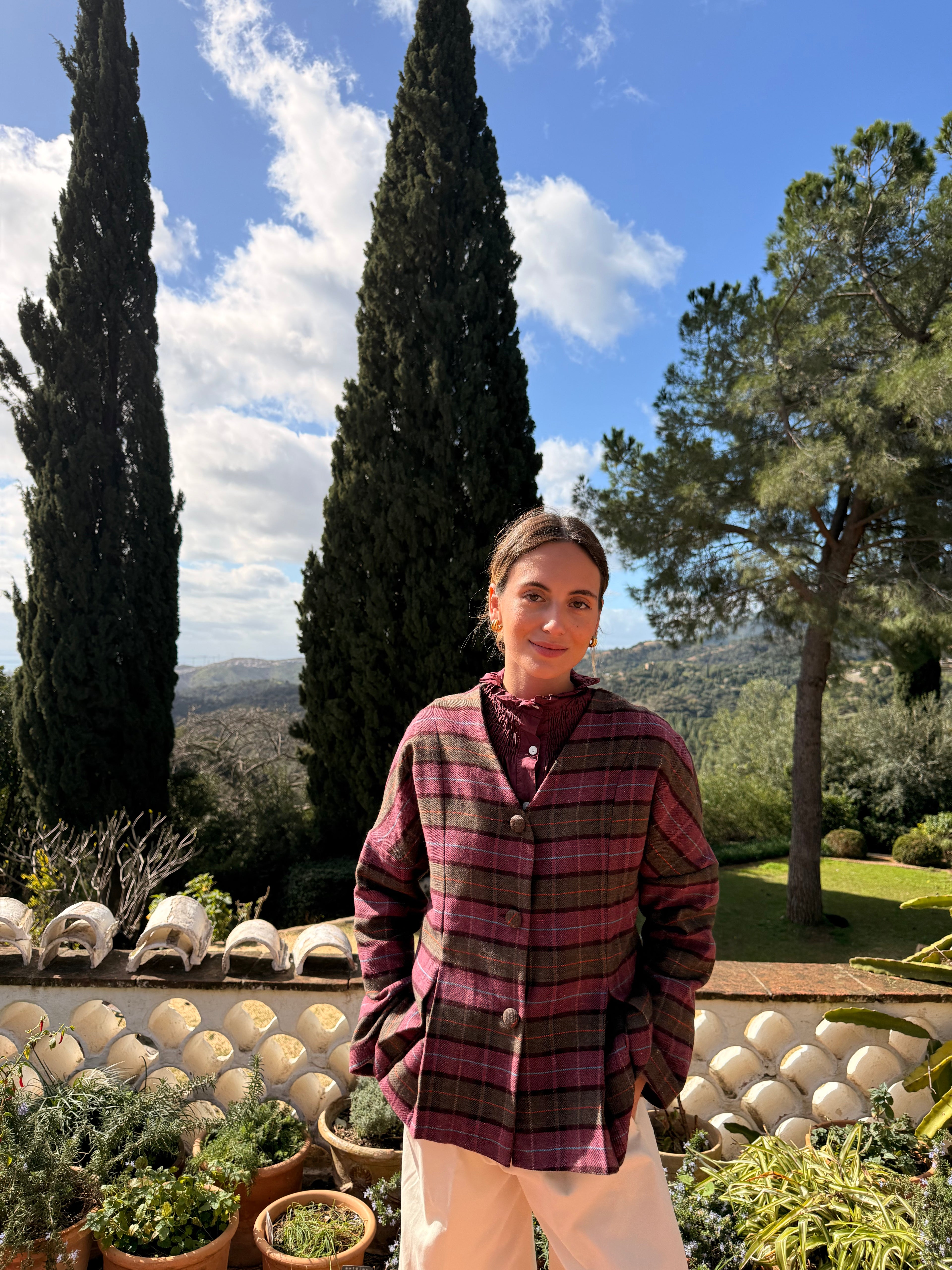 Chaqueta Cuadros Rosa