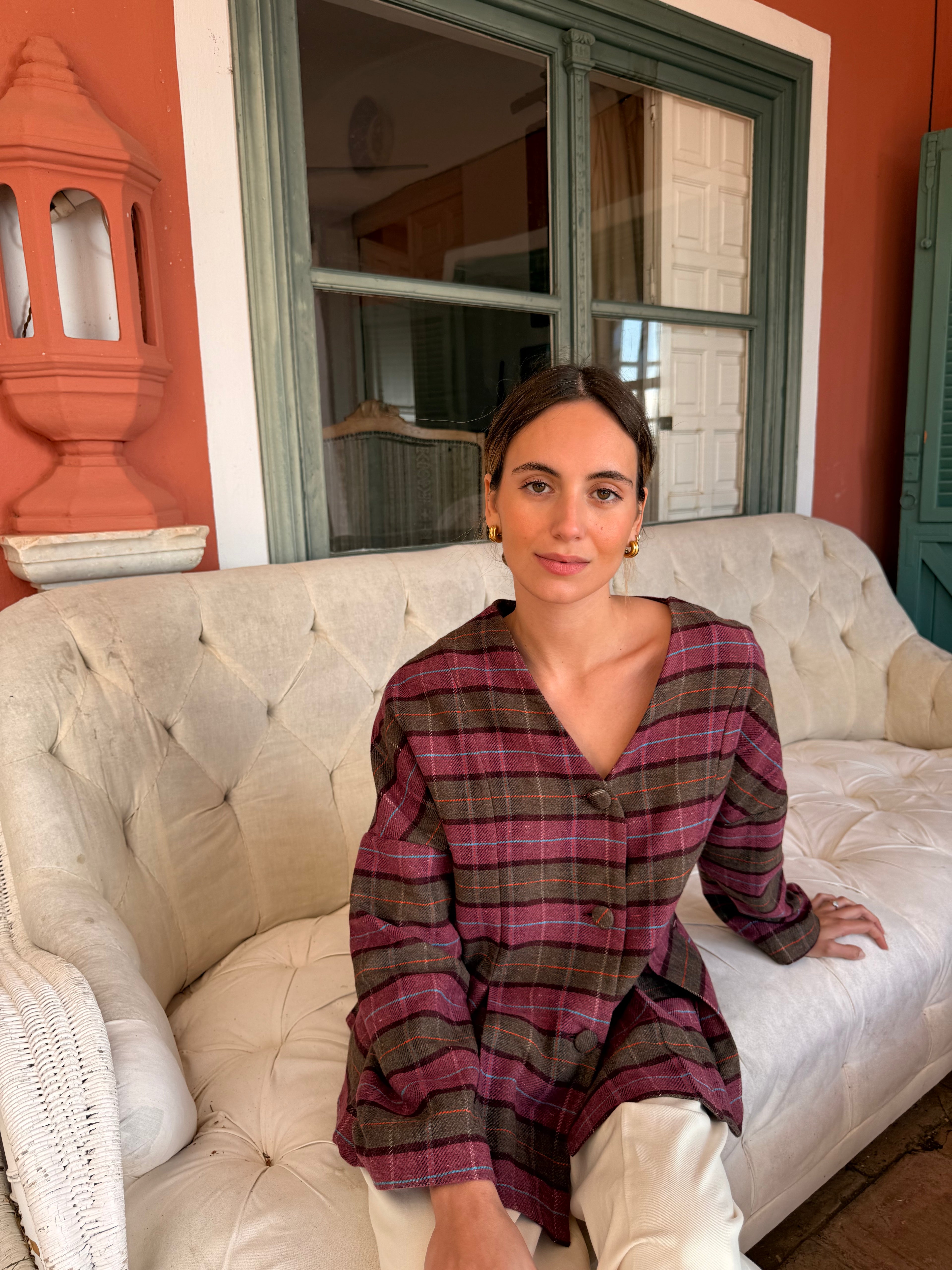 Chaqueta Cuadros Rosa