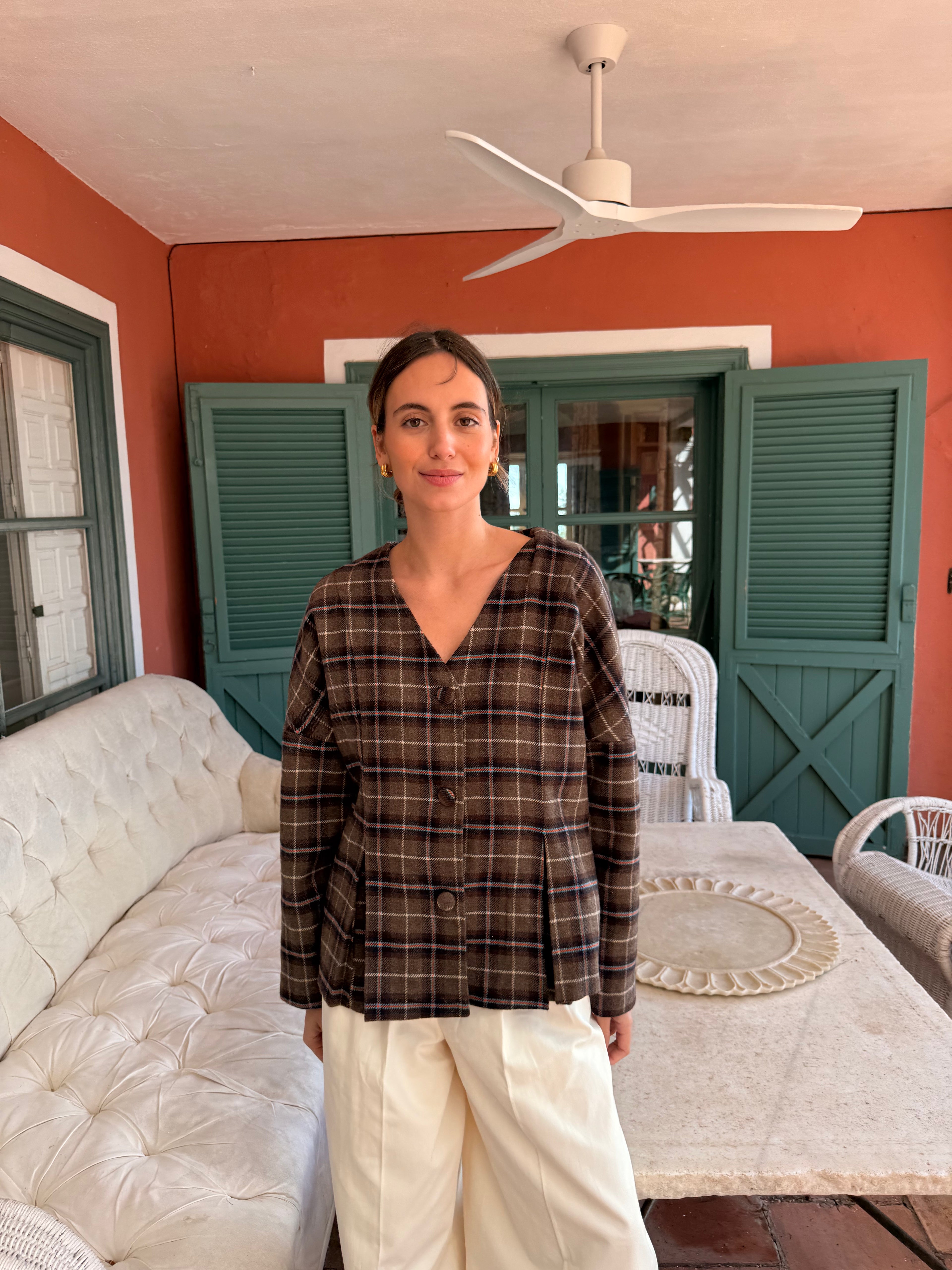 Chaqueta Cuadros Marrón