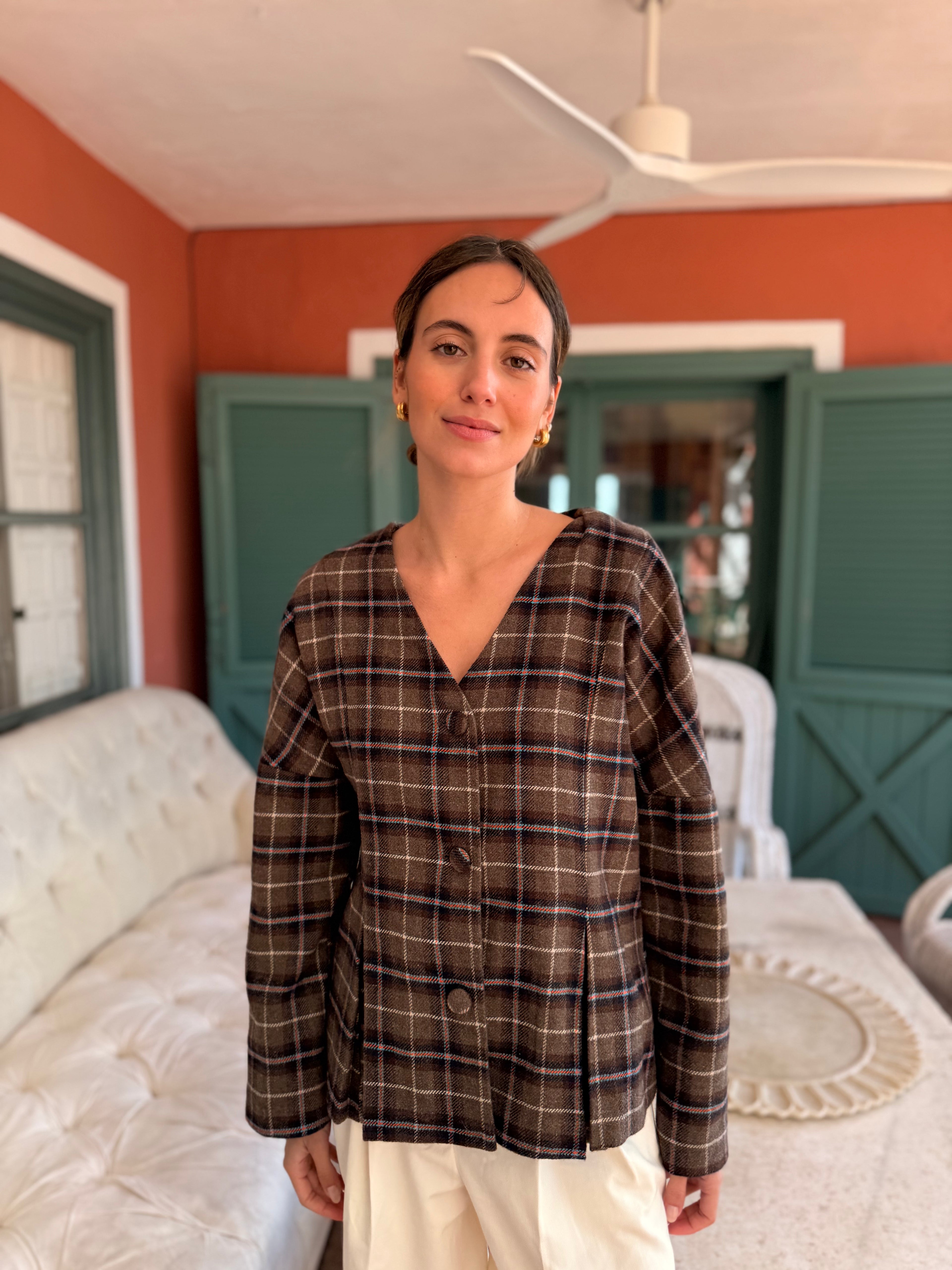 Chaqueta Cuadros Marrón