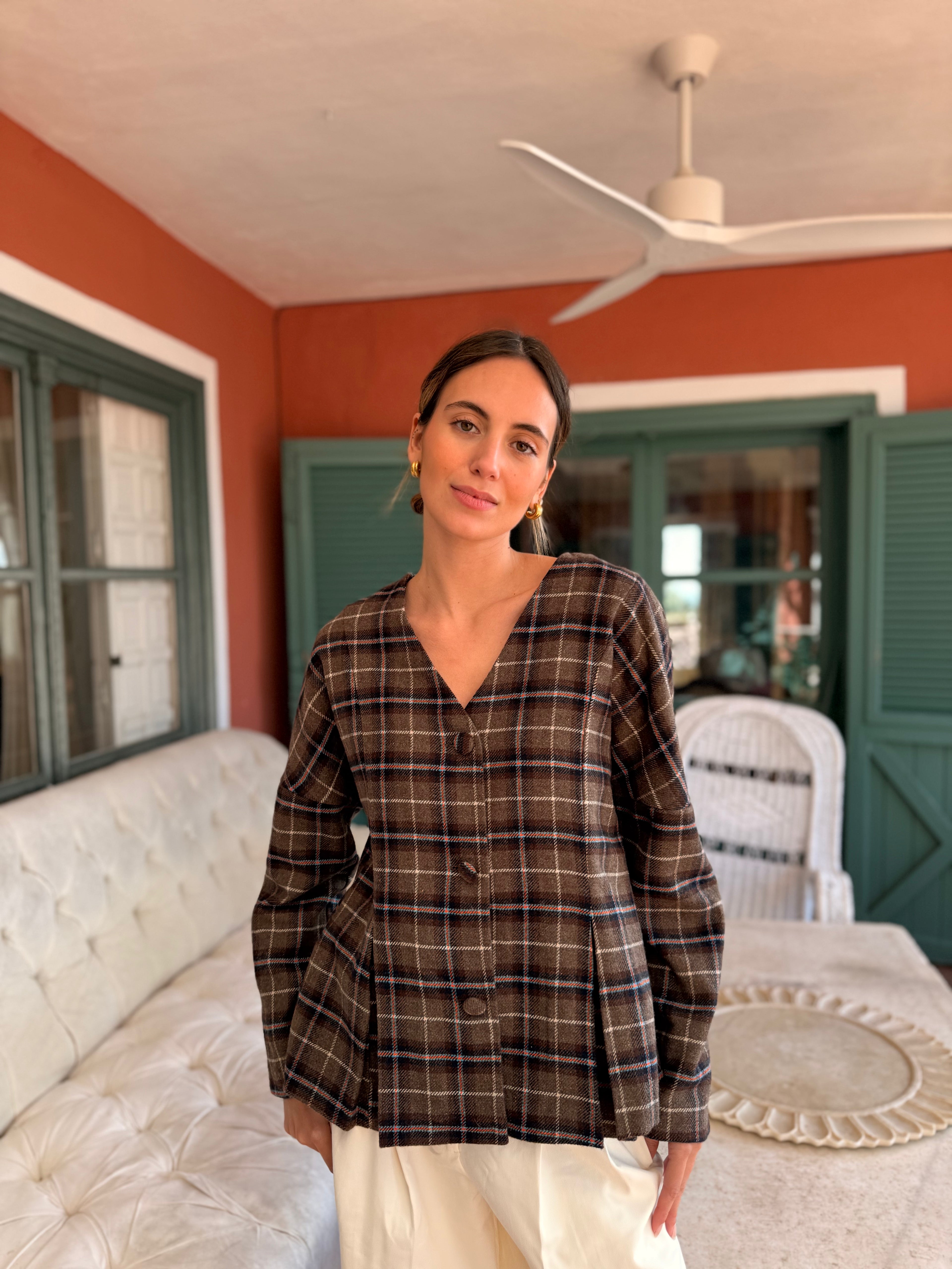 Chaqueta Cuadros Marrón