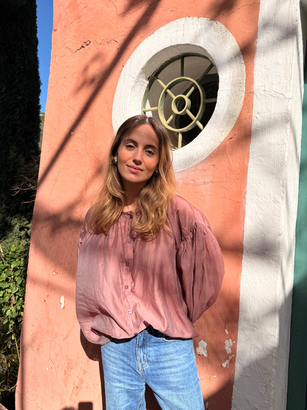 Blusa Fluida Rosa Pálido