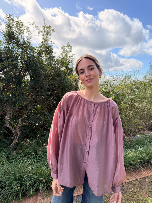 Blusa Fluida Rosa Pálido