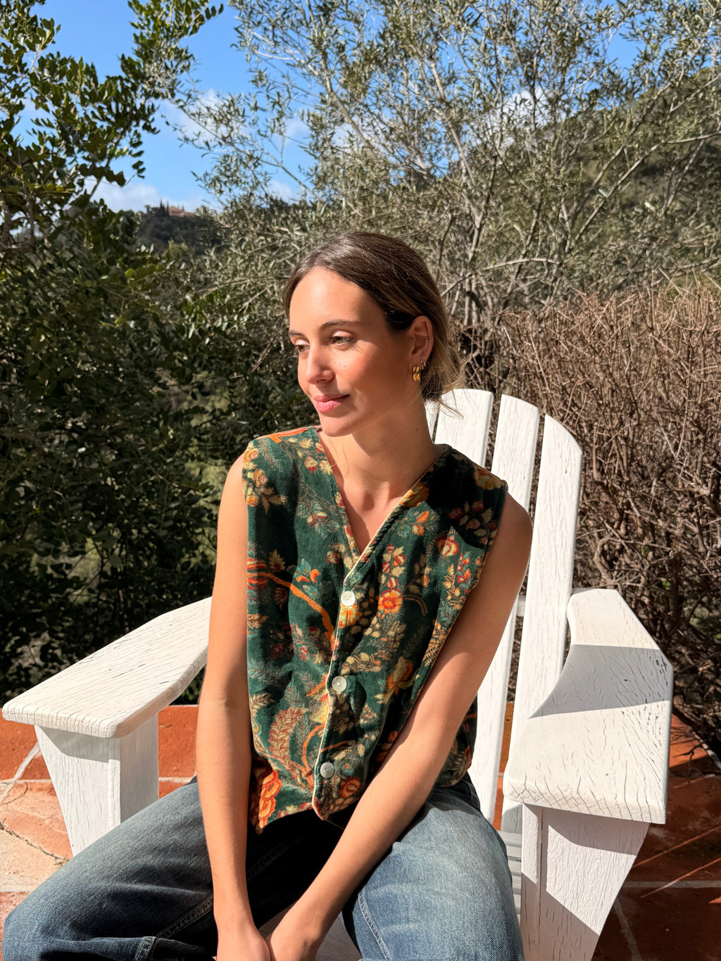 Chaleco Estampado Verde