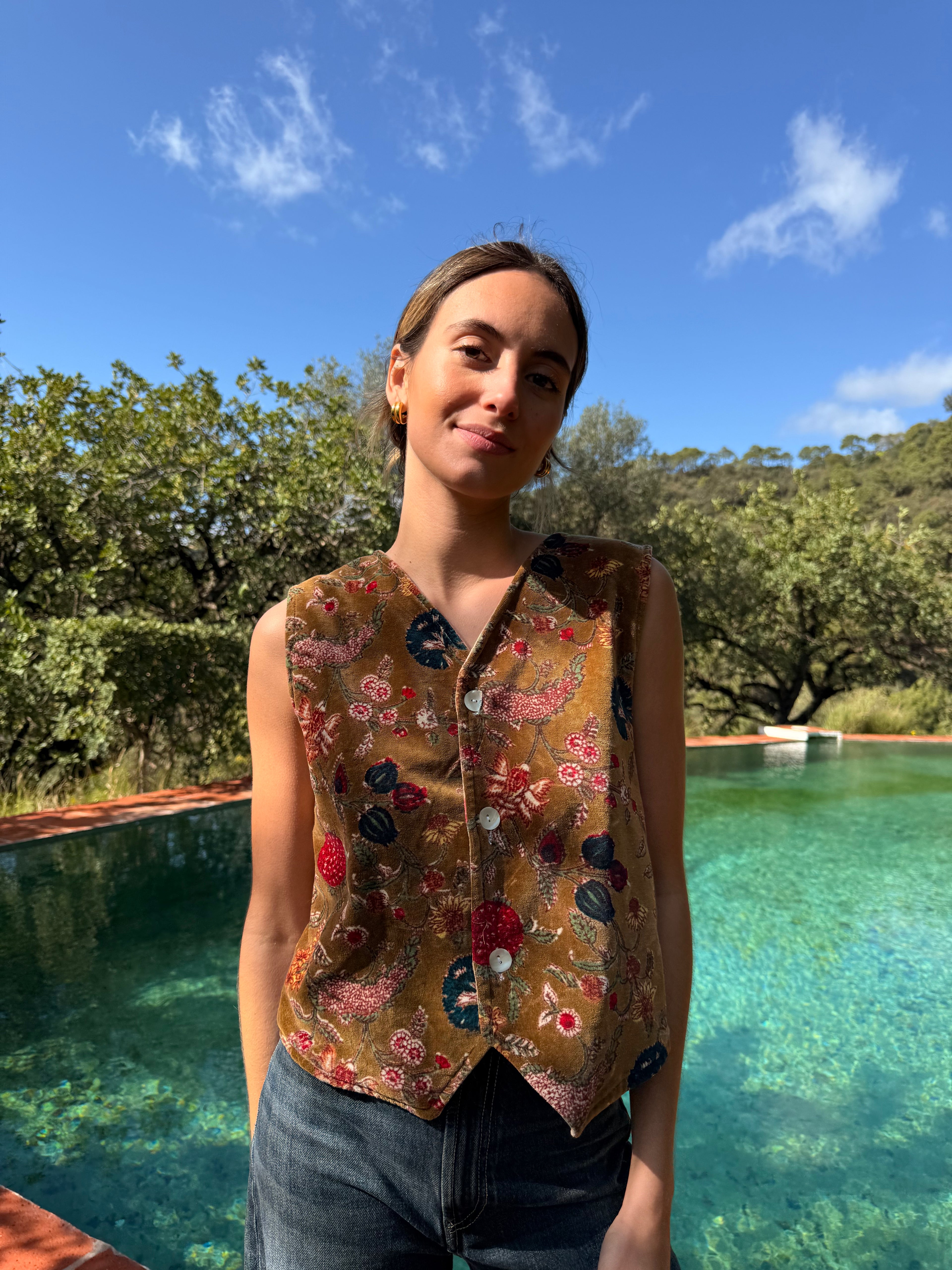 Chaleco Estampado Marrón