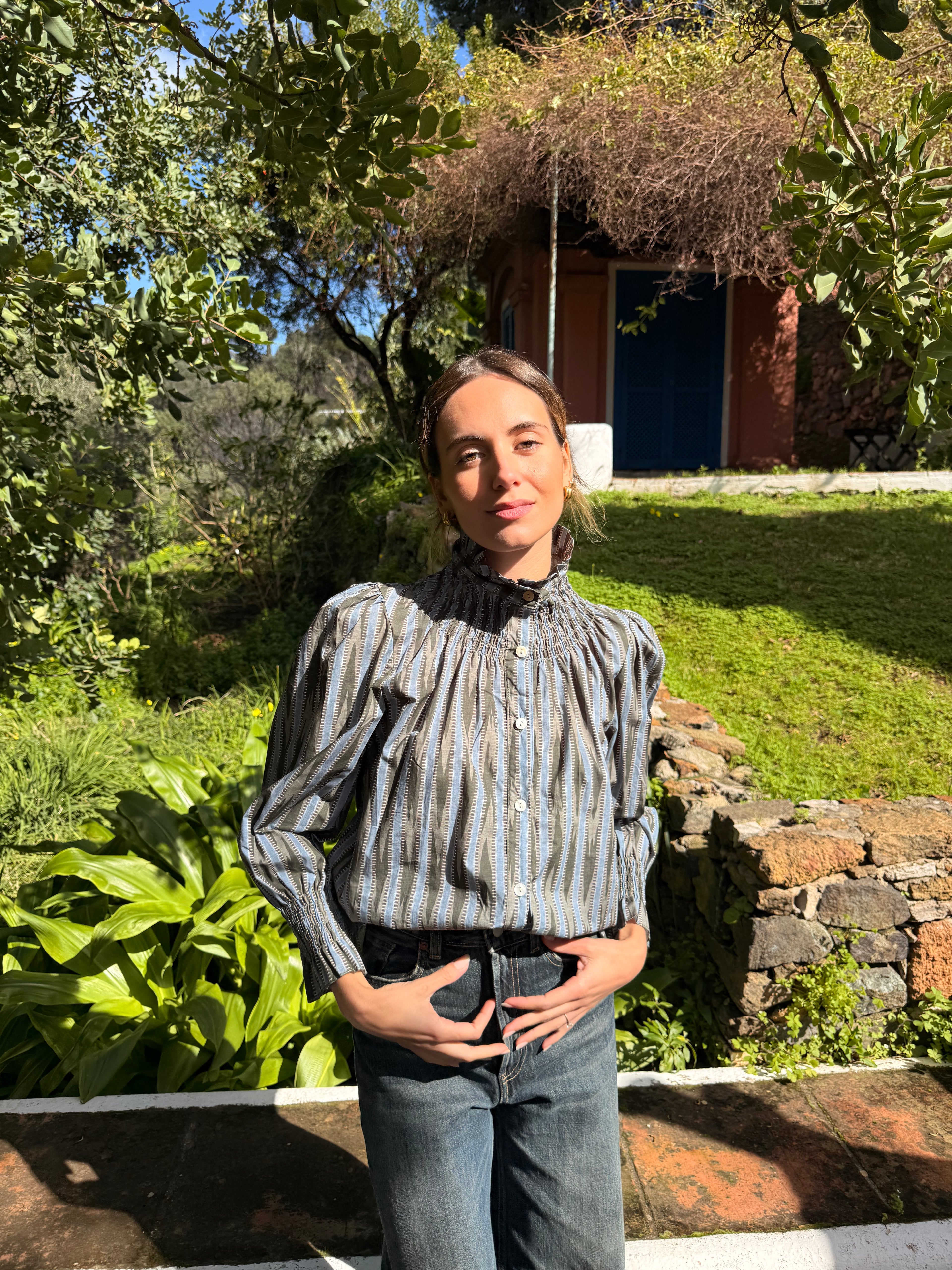 Blusa Nido de Abeja Verde