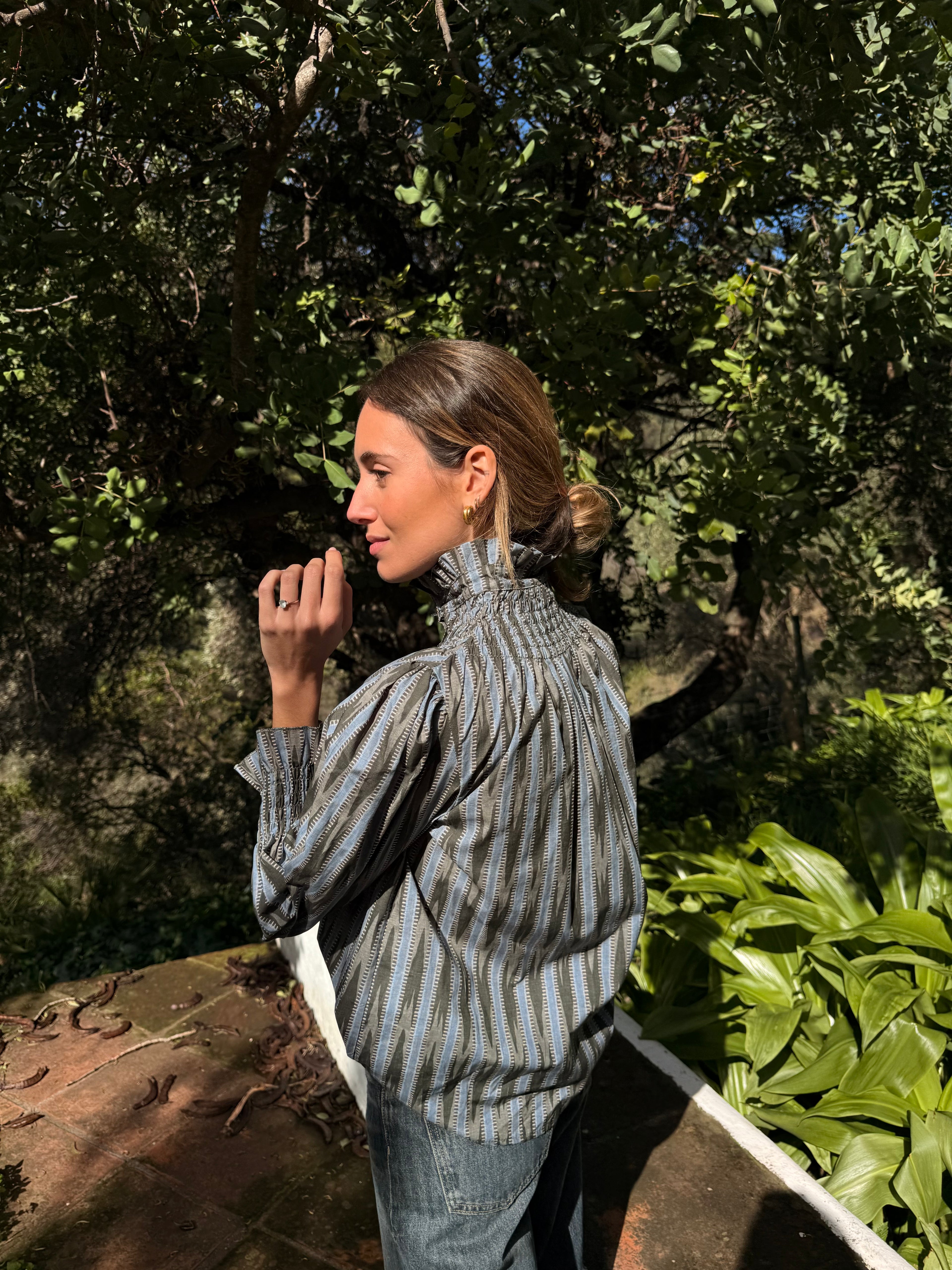 Blusa Nido de Abeja Verde