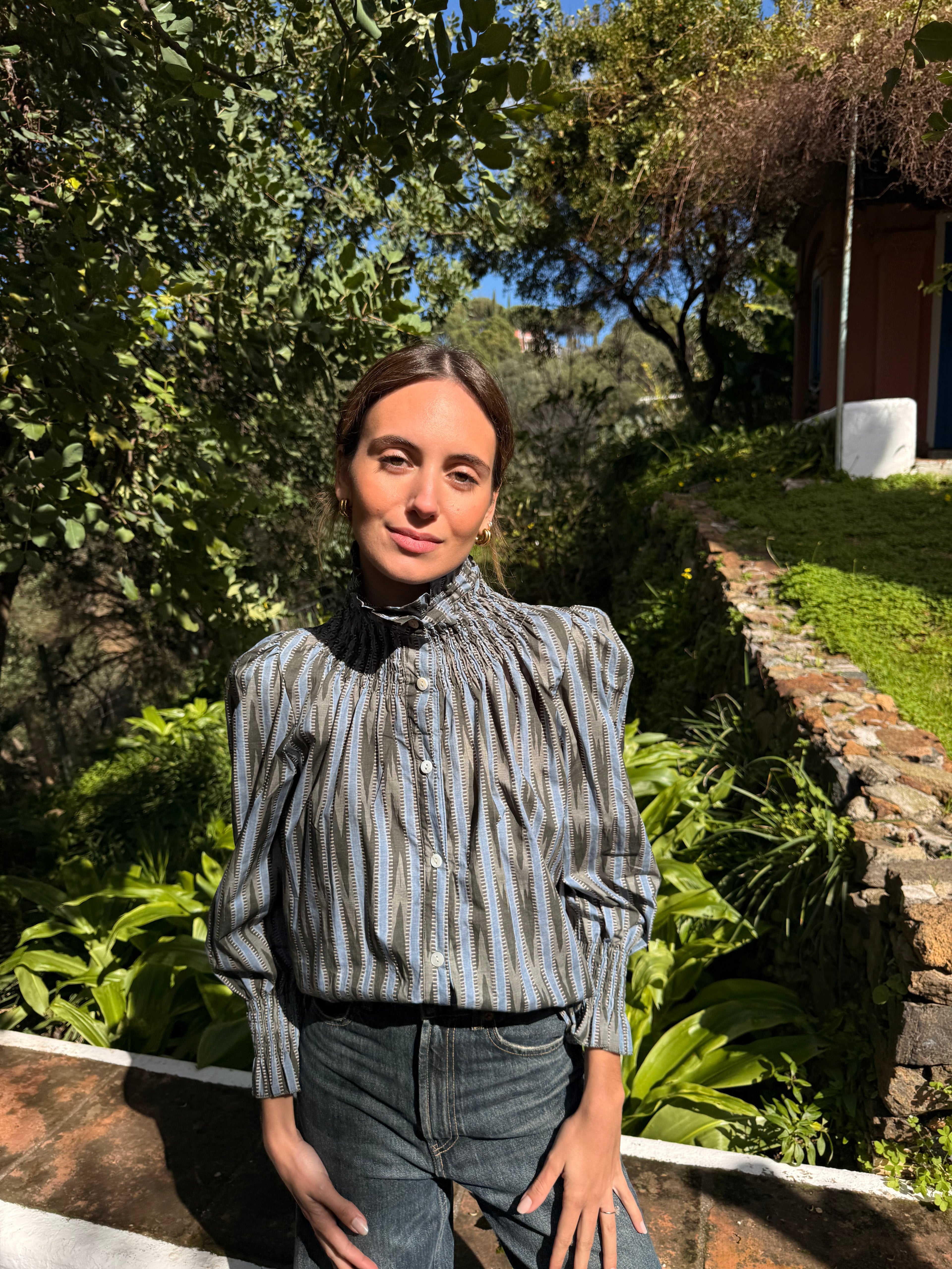 Blusa Nido de Abeja Verde