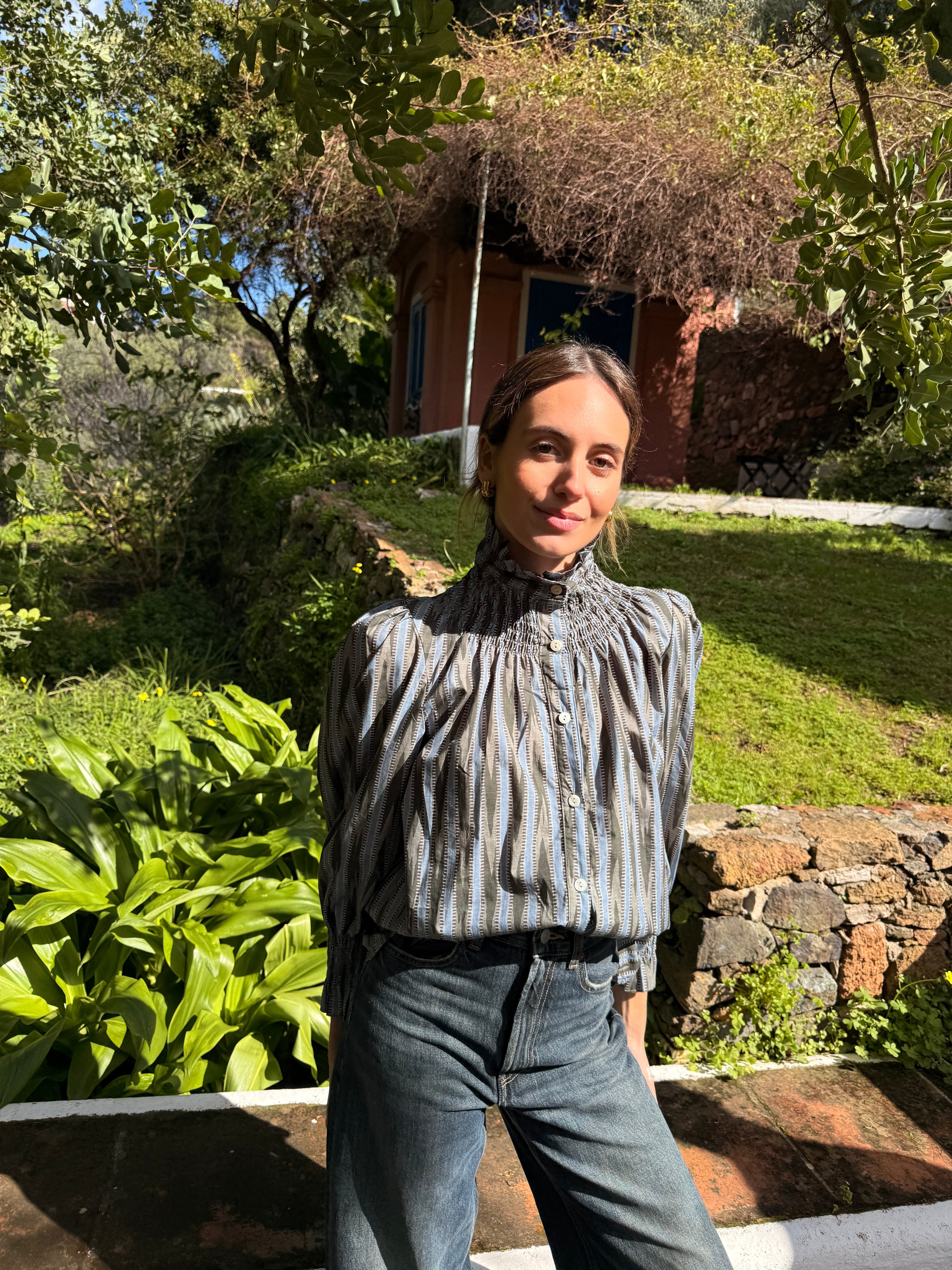 Blusa Nido de Abeja Verde
