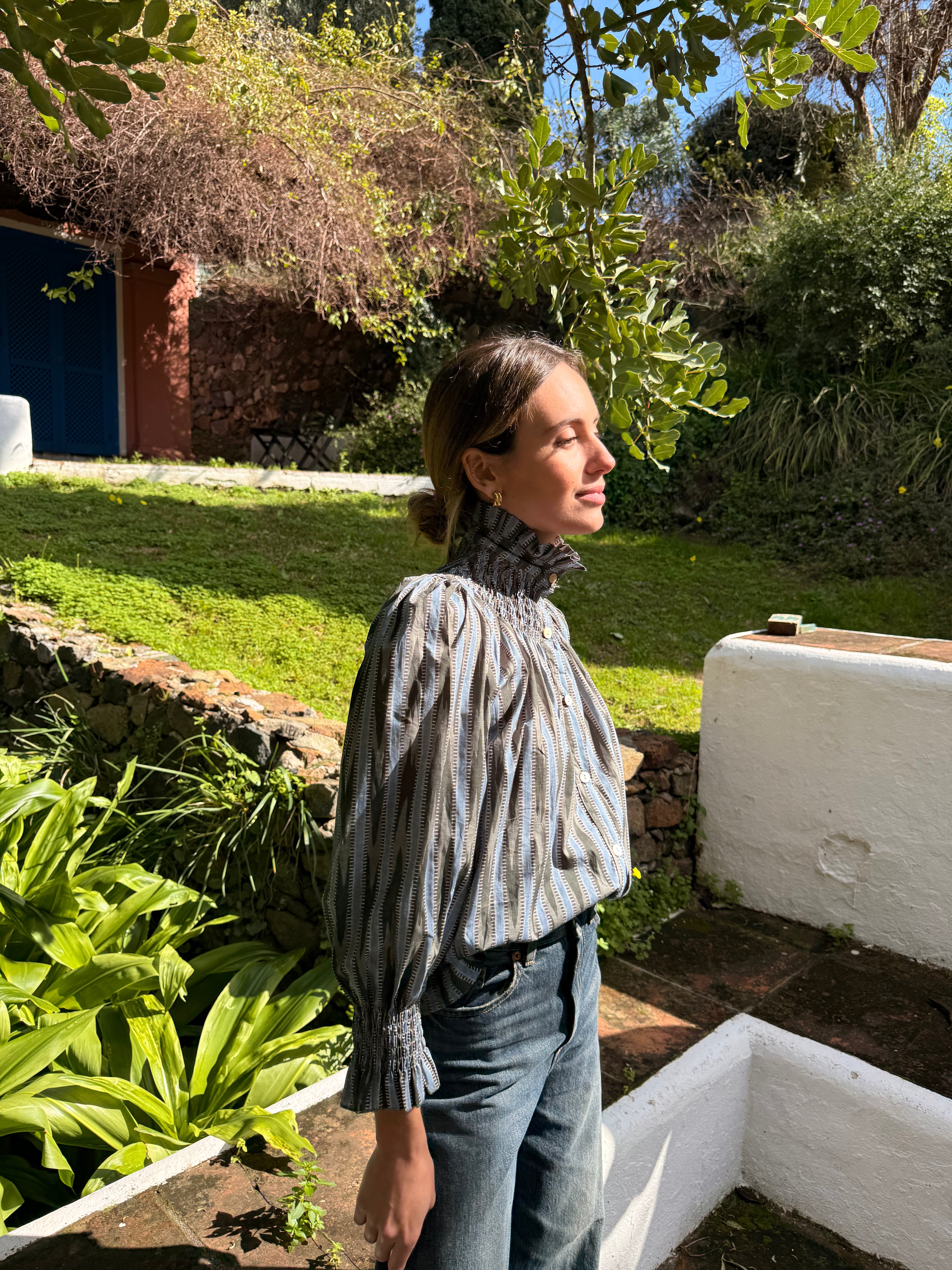 Blusa Nido de Abeja Verde